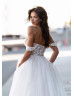 Off Shoulder Beaded White Tulle Stunning Wedding Dress